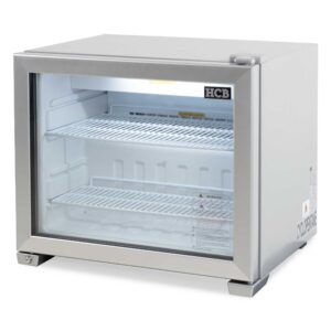 HCB Glastürkühlschrank - 55 Liter - silber - 230V
