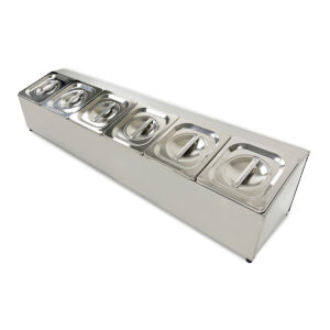 HCB Tablett-Halter - 6 x 1/6 GN - Deckel - Edelstahl