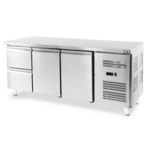 HCB Basic-line Gekühlte Werkbank - 2 Schubladen - 2 Türen - 179 cm - 230V - Edelstahl