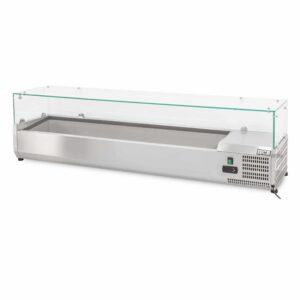 HCB Kühlvitrine - Saladière mit Glas - 7 x 1/3 GN - 160 cm - Edelstahl