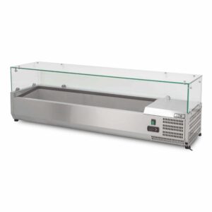 HCB Kühlvitrine - Saladière mit Glas - 6 x 1/3 GN - 140 cm - Edelstahl