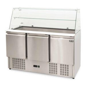 HCB Basic-line Saladette gekühlte Werkbank - 3 Türen - 137 cm - 230V - Edelstahl