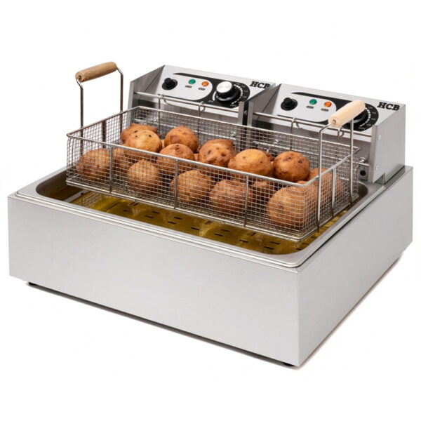 HCB Oliebollen friteuse - 14 liter - 2 x 230V - RVS