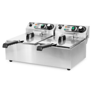 HCB Doppel-Fritteuse - 2 x 6 Liter - 2 x 230V - Edelstahl