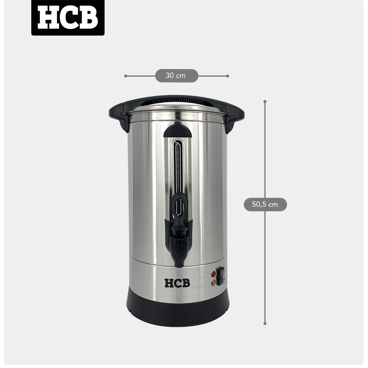HCB Kaffeemaschine - 7,9 Liter - 55 Tassen - silber - 230V - Edelstahl