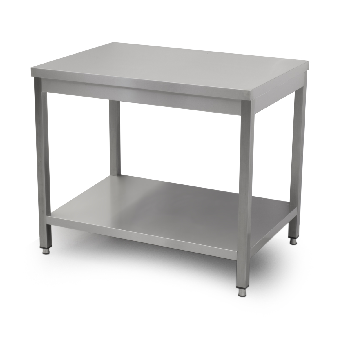 HCB Basic-line Arbeitstisch - mit Zwischenablage - 100 x 70 x 85 cm - Edelstahl