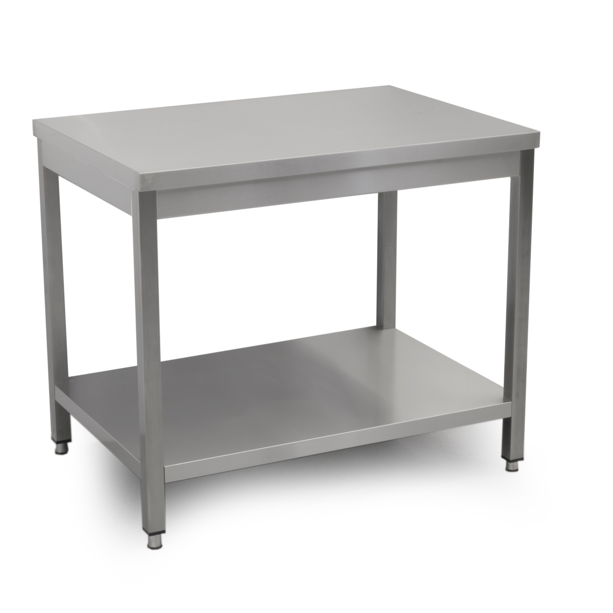 HCB Basic-line Arbeitstisch - mit Zwischenablage - 100 x 70 x 85 cm - Edelstahl