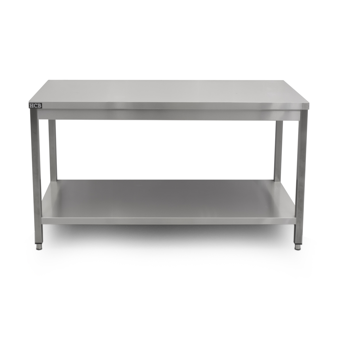 HCB Basic-line Arbeitstisch - mit Zwischenablage - 150 x 70 x 85 cm - Edelstahl