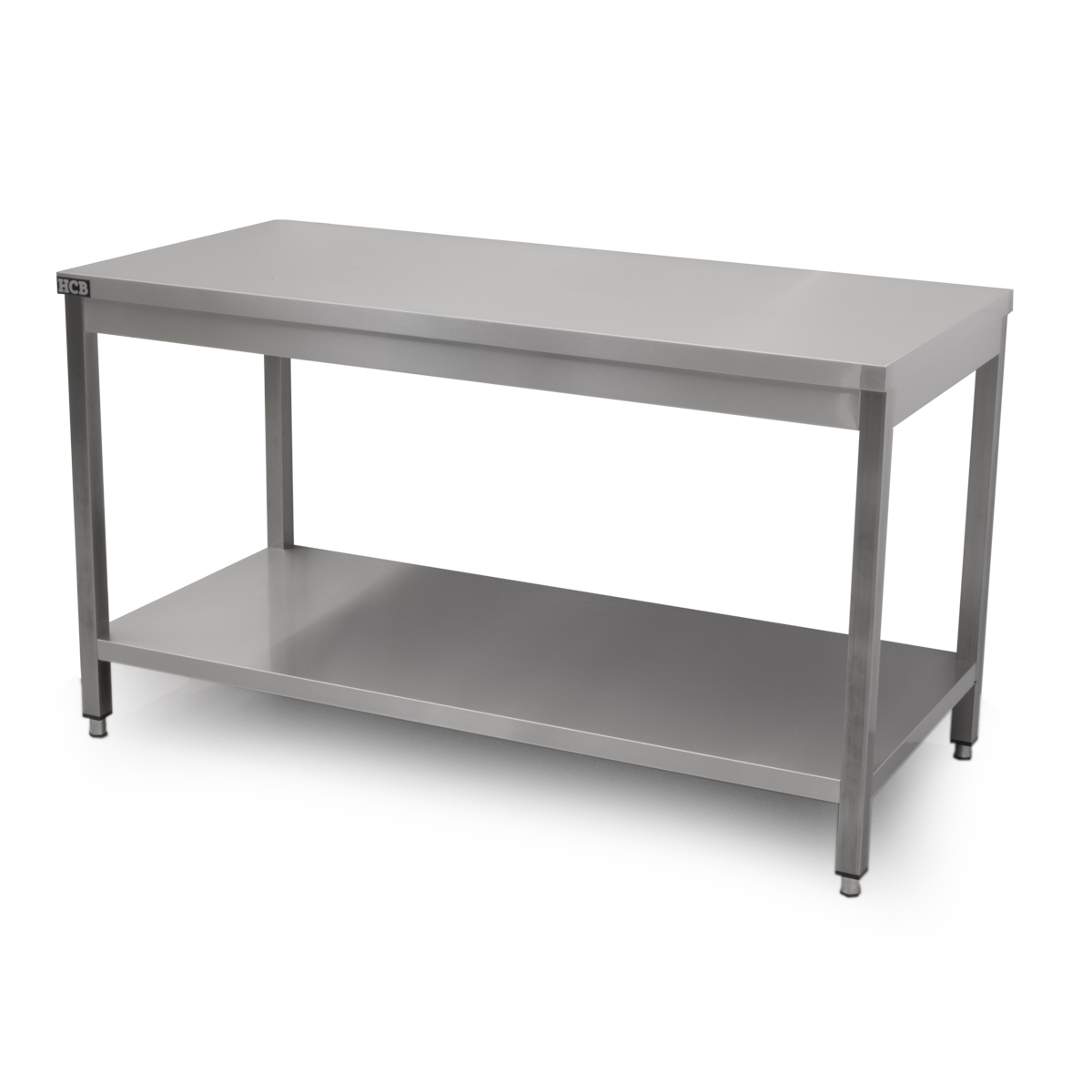 HCB Basic-line Arbeitstisch - mit Zwischenablage - 150 x 70 x 85 cm - Edelstahl