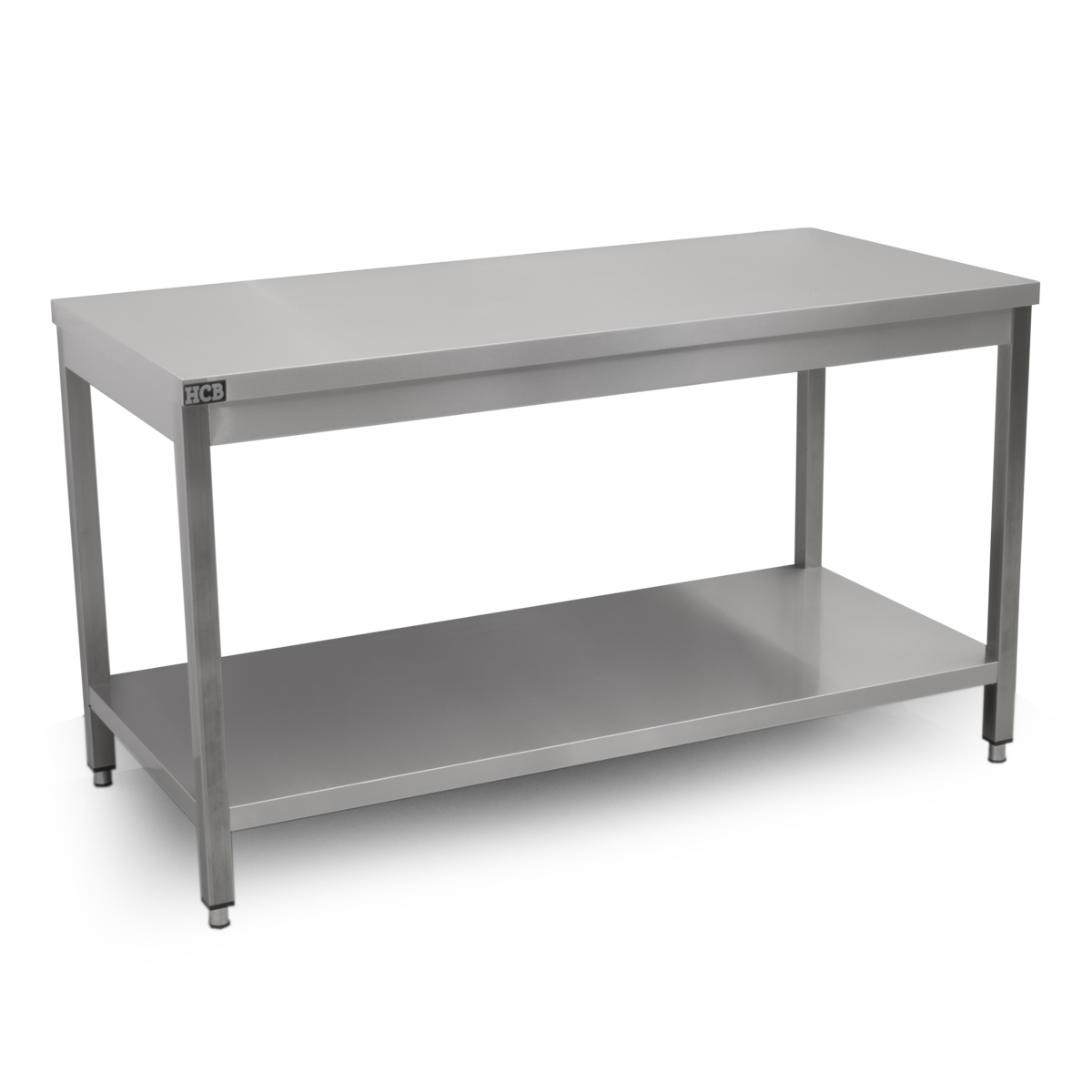 HCB Basic-line Arbeitstisch - mit Zwischenablage - 150 x 70 x 85 cm - Edelstahl