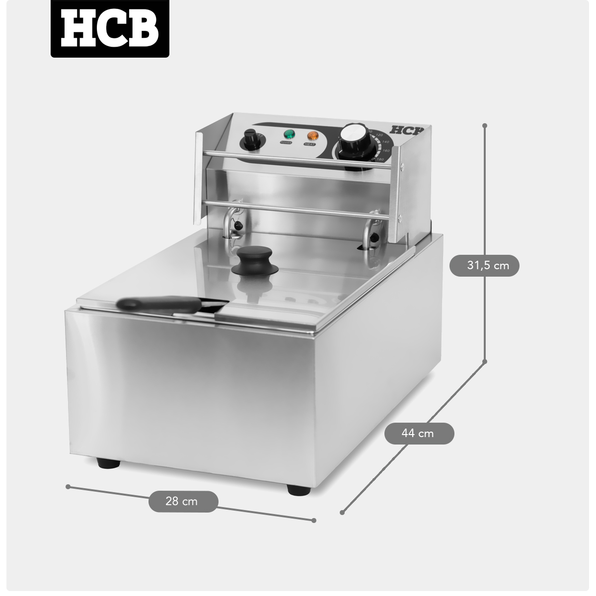 HCB Fritteuse - 6 Liter - 230V - Edelstahl
