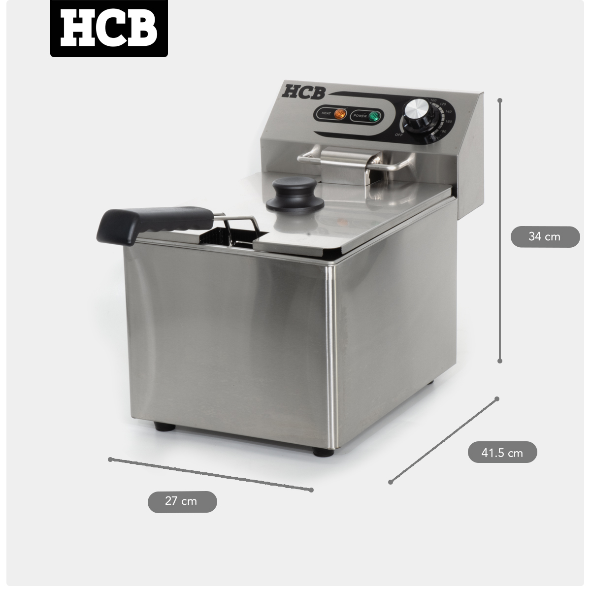 HCB Fritteuse - 9 Liter - 230V - Edelstahl – Bild 8