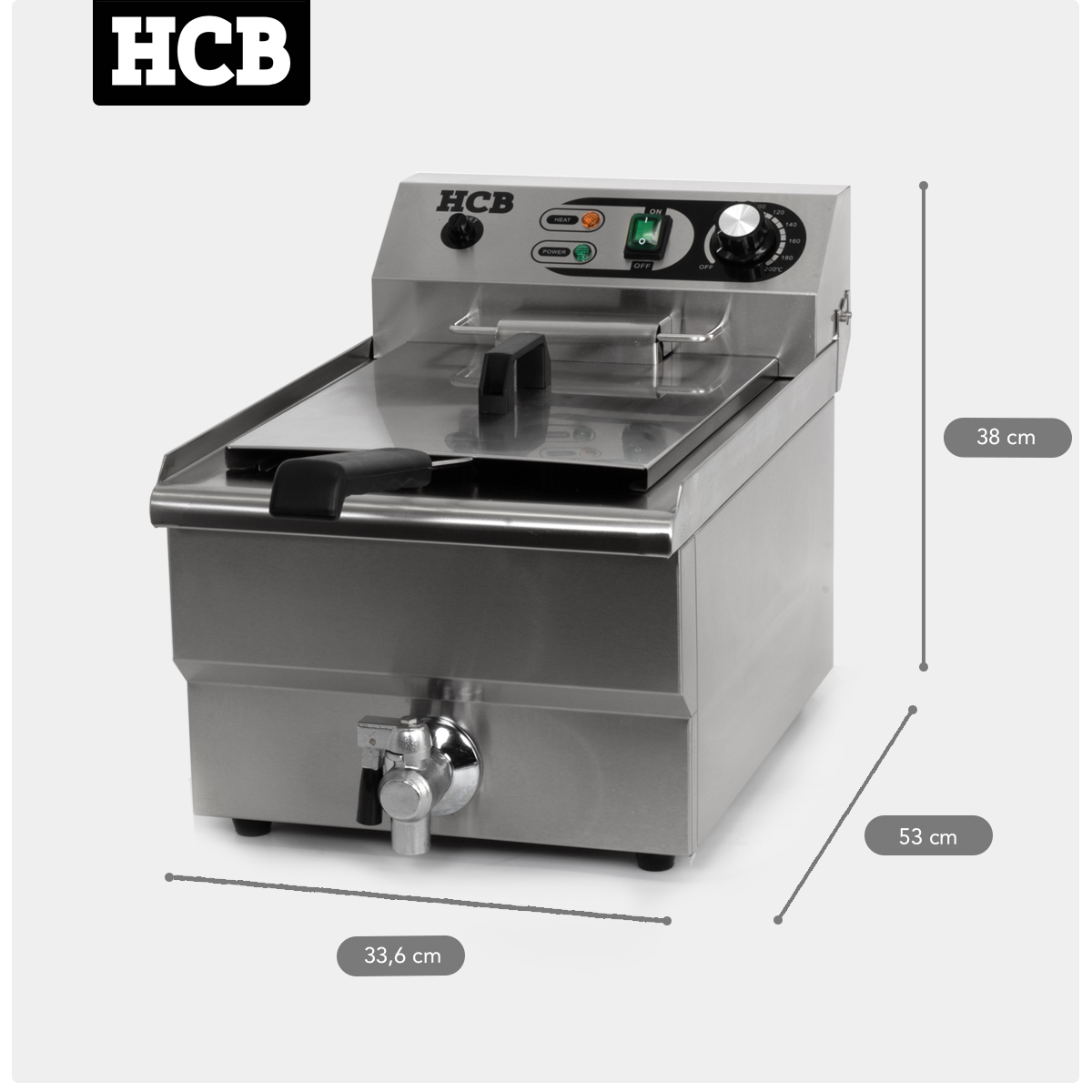 HCB Fritteuse - 14 Liter - 230V - Edelstahl