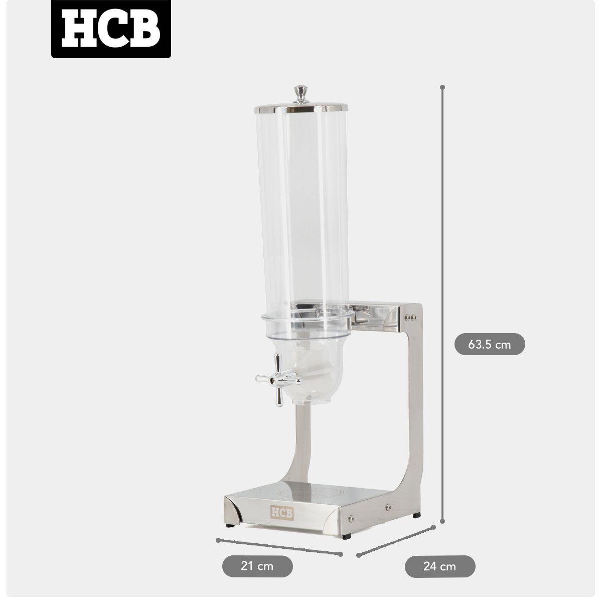 HCB Edelstahl Müslispender - 3,5 Liter