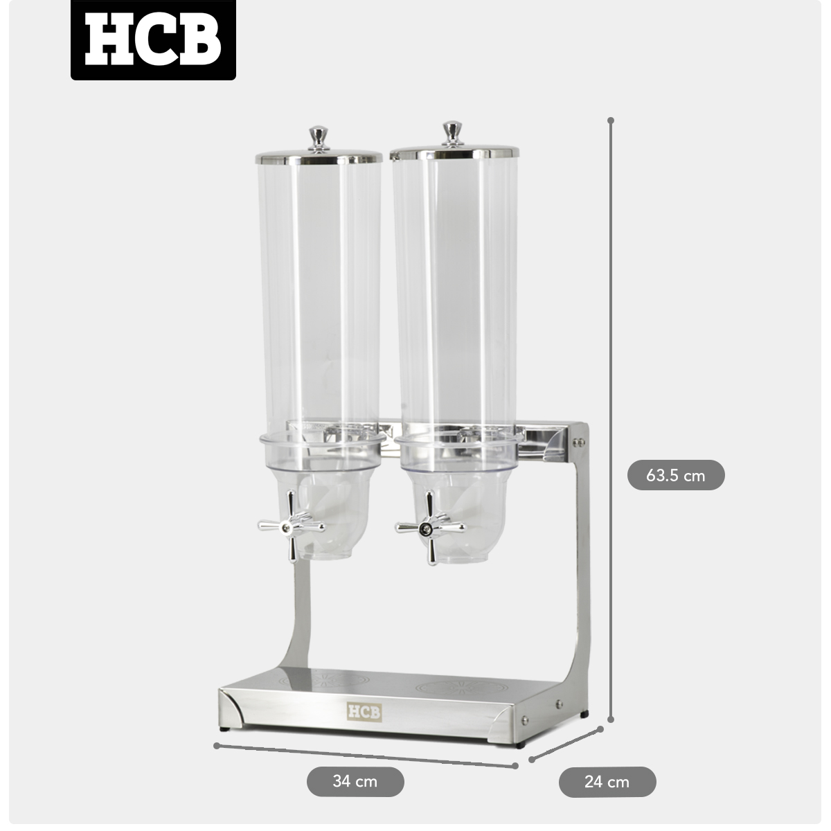 HCB Edelstahl Müslispender - 2 x 3,5 Liter