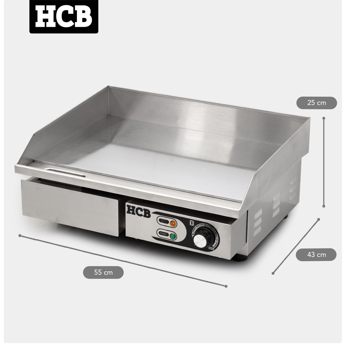 HCB Backblech - glatt - 55 cm - 230V - Edelstahl – Bild 7