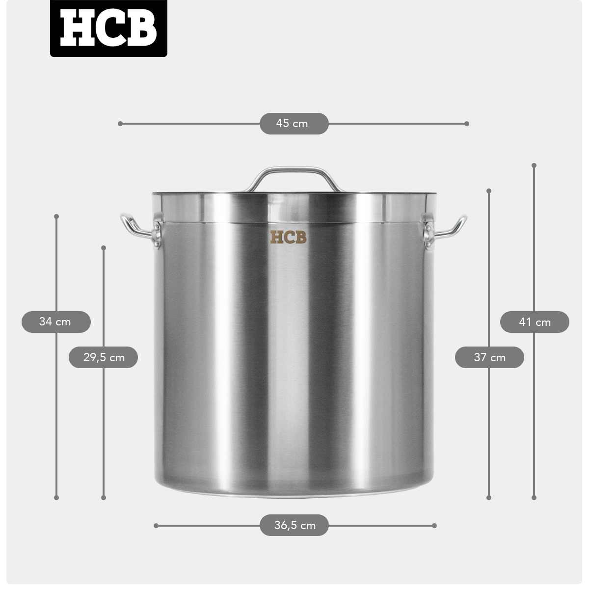 HCB Kochtopf - alle Wärmequellen - 33 Liter - Edelstahl