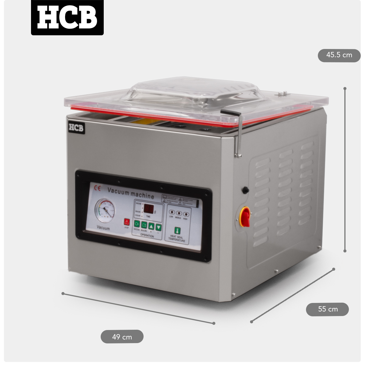 HCB Vakuumverpackungsmaschine - 400 mm - 230V - Edelstahl – Bild 13