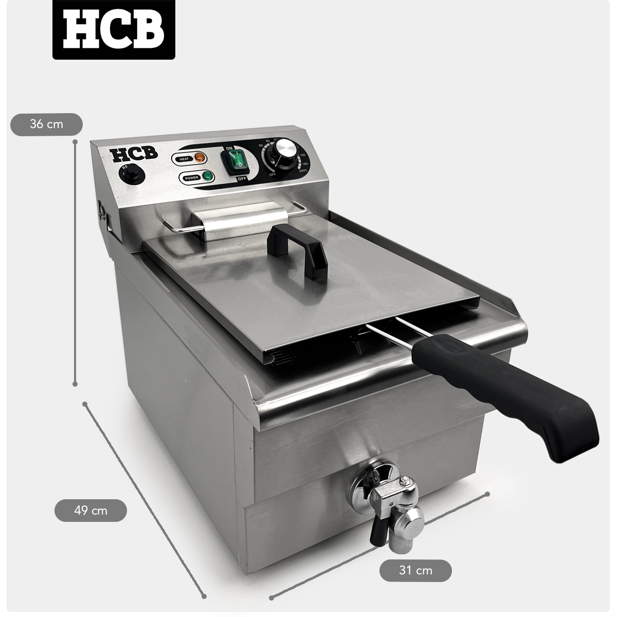 HCB Fritteuse - 12 Liter - 230V - Edelstahl – Bild 7
