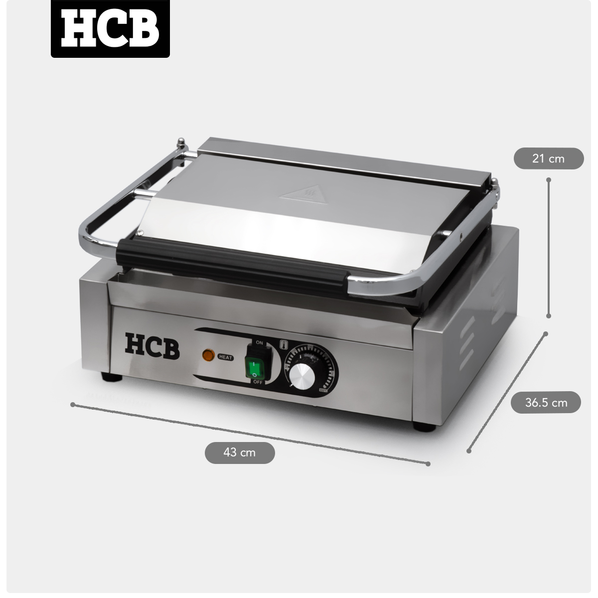 HCB Paninigrill - glatt - 230V - Edelstahl