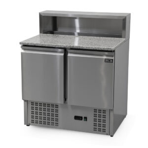 HCB Pizza-Werkbank - Flügeltüren - 90 cm - 390 Liter - 230V - Edelstahl