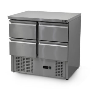 HCB Basic-line Gekühlte Werkbank - 4 Schubladen - 90 cm - 230V - Edelstahl