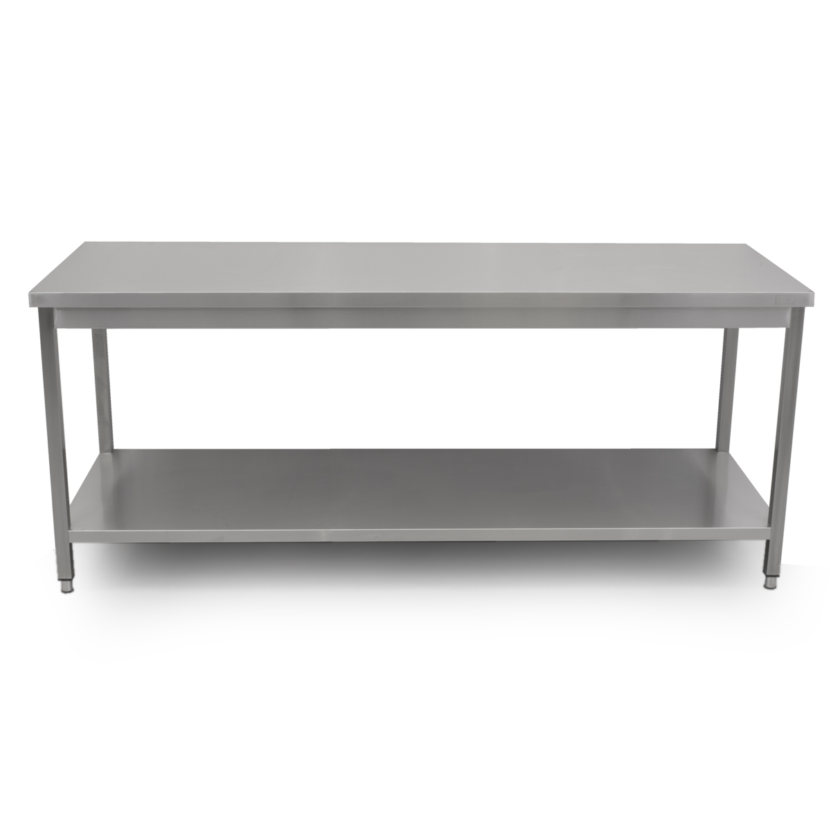 HCB Basic-line Arbeitstisch - mit Zwischenablage - 200 x 70 x 85 cm - Edelstahl