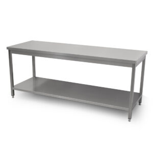 HCB Basic-line Arbeitstisch - mit Zwischenablage - 200 x 70 x 85 cm - Edelstahl