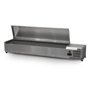 HCB Kühlvitrine - Saladière mit Klappe - 8 x 1/4 GN - 160 cm - Edelstahl