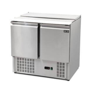 HCB Basic-line Saladette gekühlte Werkbank - 2 Türen - 90 cm - 230V - Edelstahl