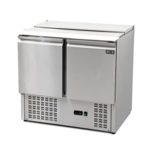 HCB Basic-line Saladette gekühlte Werkbank - 2 Türen - 90 cm - 230V - Edelstahl