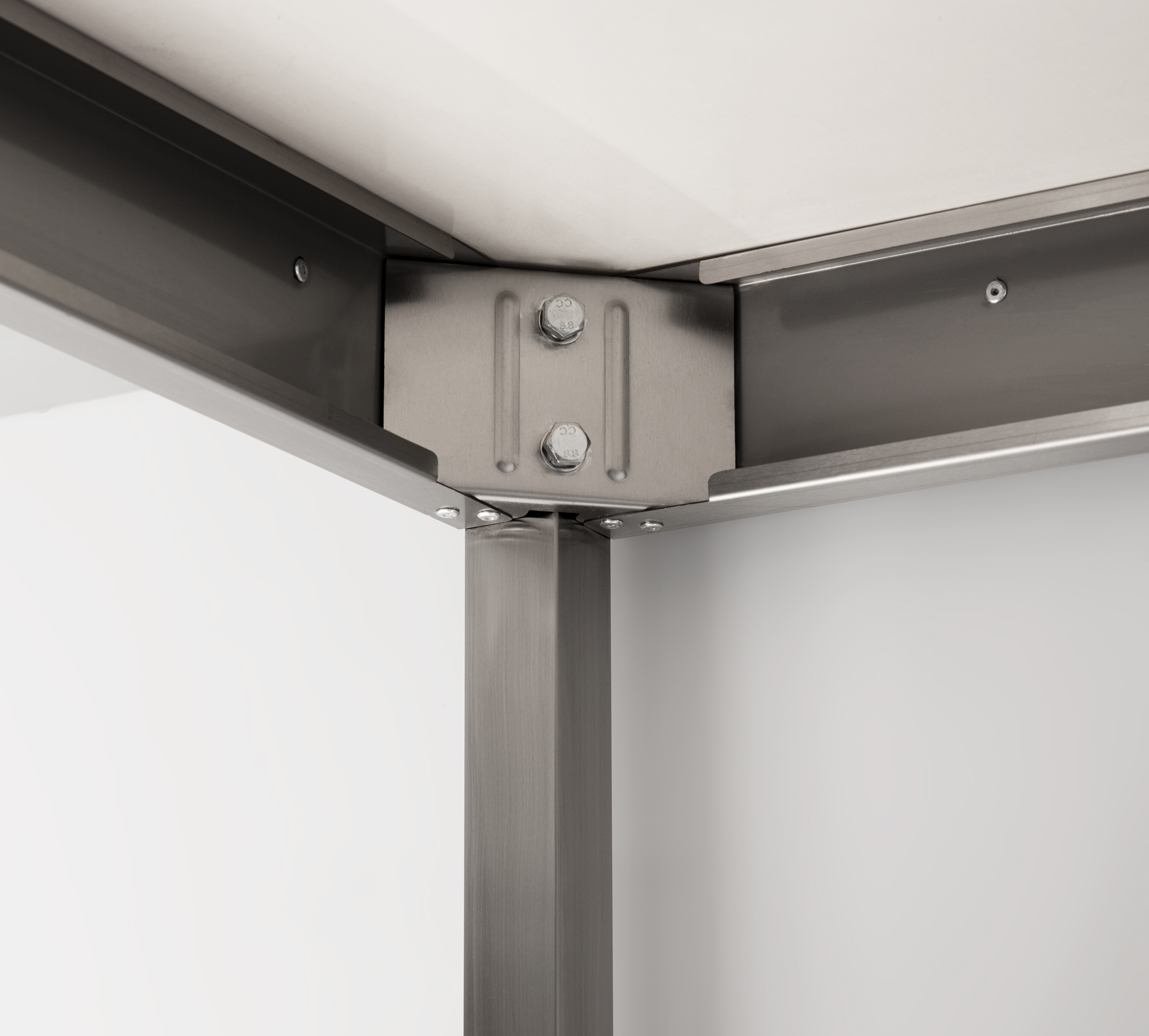 HCB Basic-line Arbeitstisch - mit Unterregal - 160 x 70 x 85 cm - mobil - Edelstahl