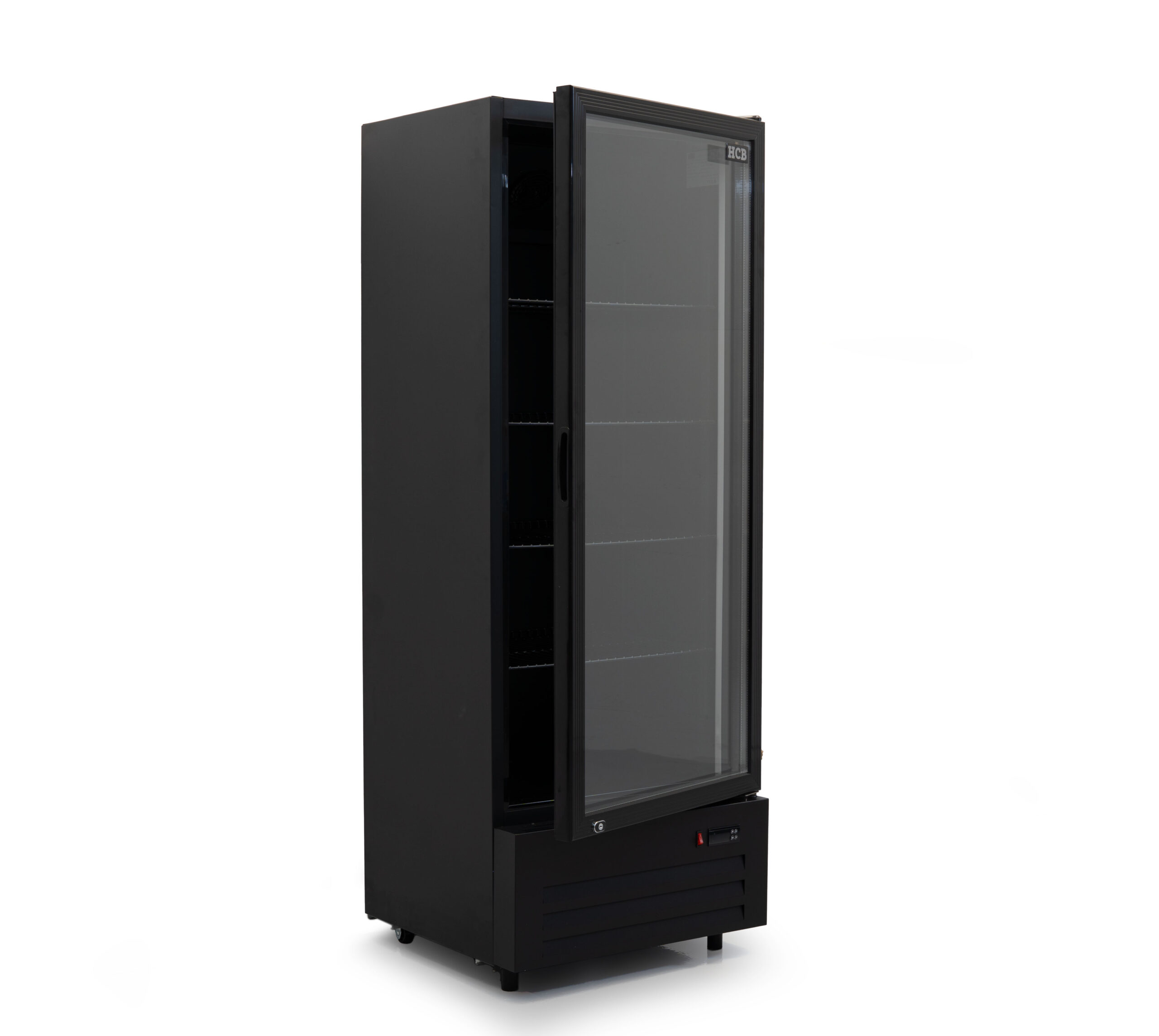 HCB Kühlschrank mit Glastür – 289 Liter – schwarz – 230 V