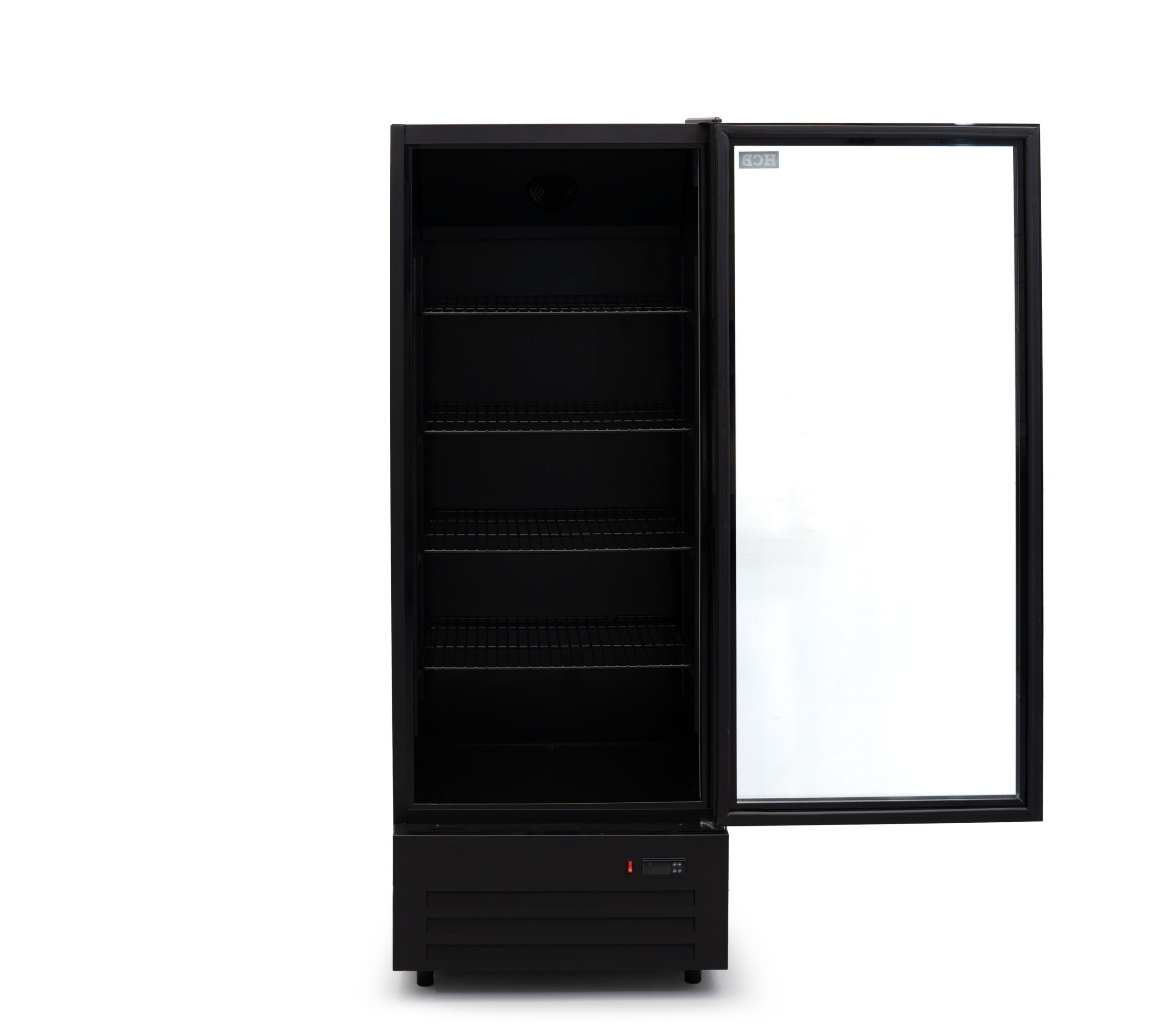 HCB Kühlschrank mit Glastür – 289 Liter – schwarz – 230 V