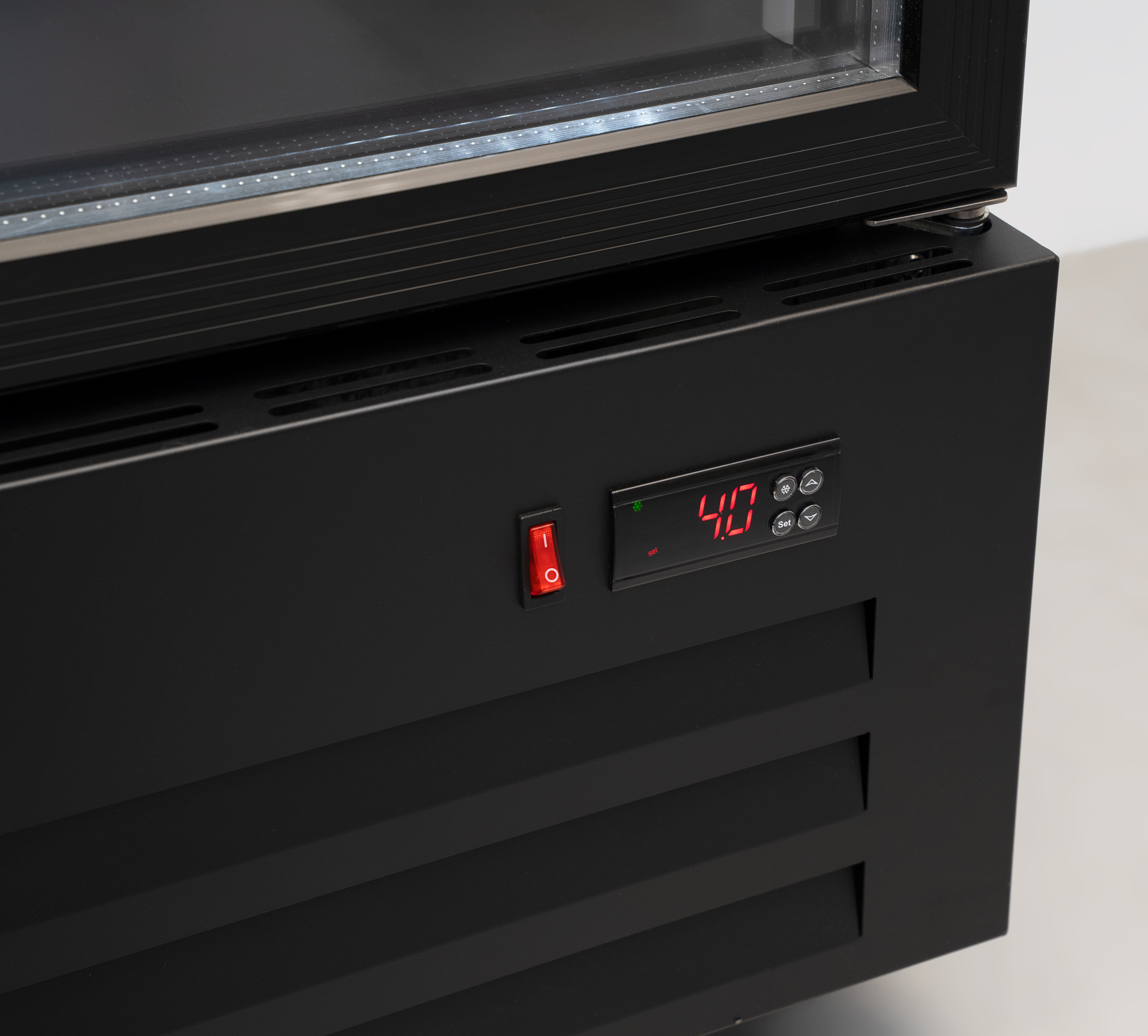 HCB Kühlschrank mit Glastür – 289 Liter – schwarz – 230 V