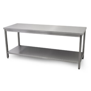 HCB Pro-line Arbeitstisch - mit Zwischenablage - 200 x 70 x 85 cm - Edelstahl
