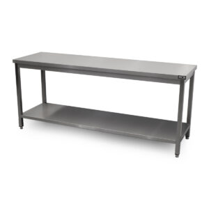 HCB Pro-line Arbeitstisch - mit Zwischenablage - 200 x 60 x 85 cm - Edelstahl