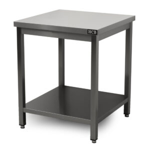 HCB Pro-line Arbeitstisch - mit Unterregal - 70 x 70 x 85 cm - Edelstahl