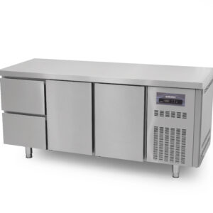 Coreco Gekühlte Werkbank - 2 Türen - 2 Schubladen - 179,5 cm - Edelstahl