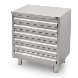 HCB Arbeitsschrank - 6 Schubladen - 70 cm - Edelstahl