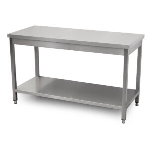 HCB Basic-line Arbeitstisch - mit Unterregal - 140 x 60 x 85 cm - Edelstahl