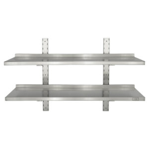 HCB Doppelwandiges Regal - 100 x 30 cm - Edelstahl