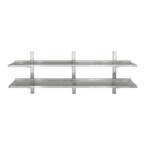 HCB Doppelwandiges Regal - 200 x 30 cm - Edelstahl