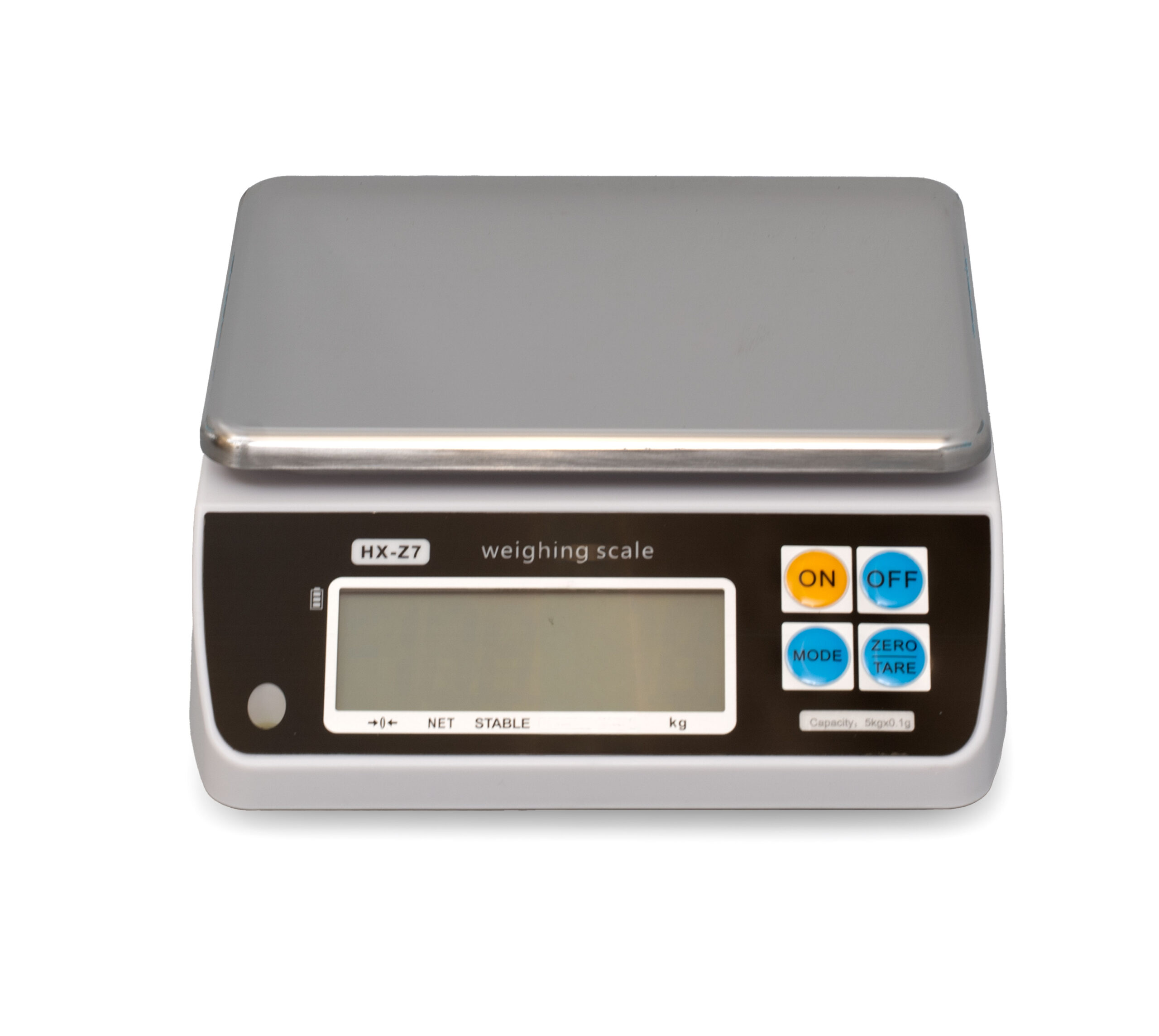 HCB Digitale Küchenwaage – max. 5 kg – Wiegefläche 23 x 18 cm – wiederaufladbar