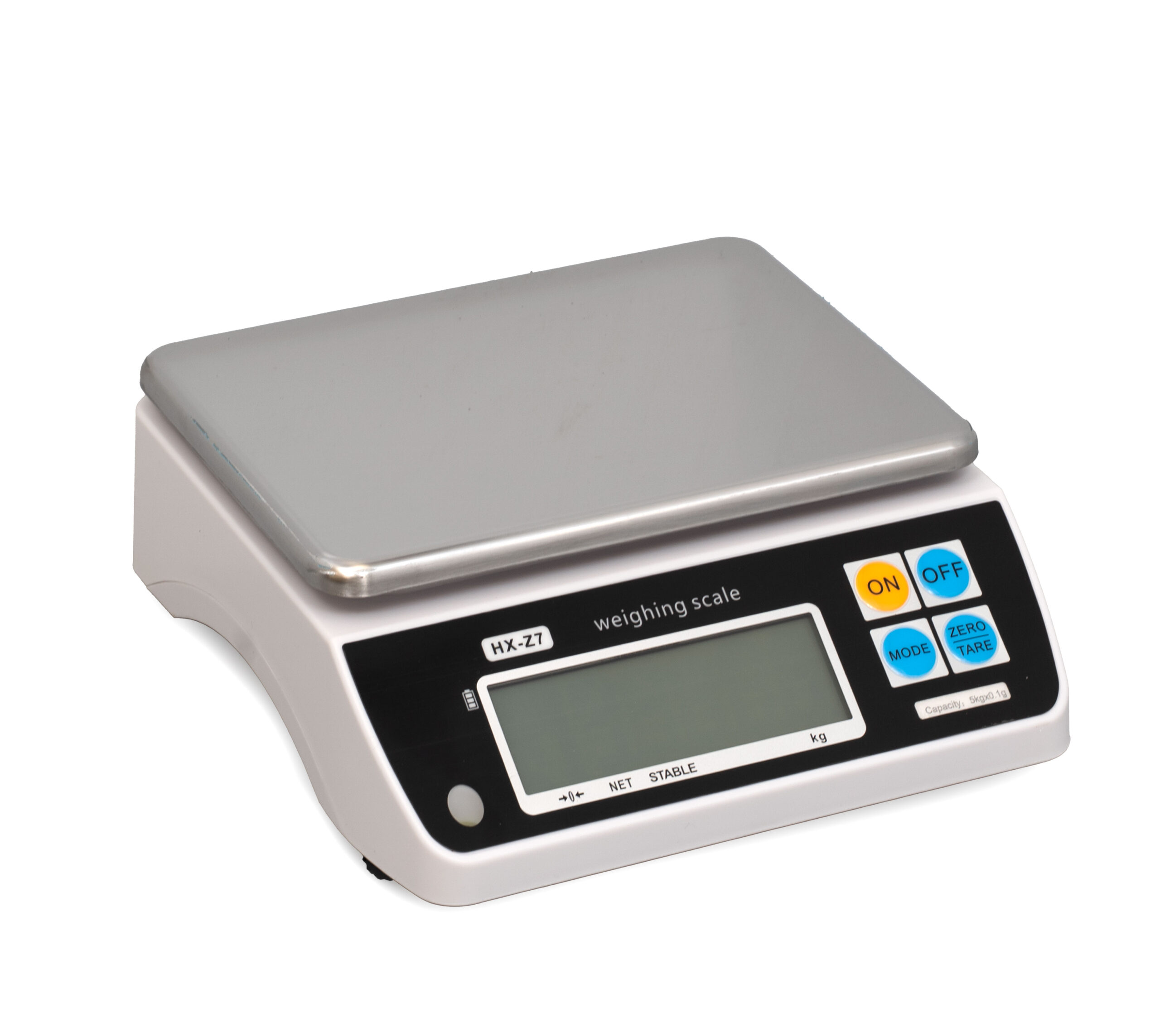 HCB Digitale Küchenwaage – max. 5 kg – Wiegefläche 23 x 18 cm – wiederaufladbar