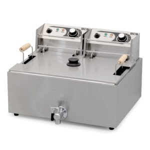 HCB Oliebollen-Fritteuse – 14 Liter – Ablasshahn – 2 x 230 V – Edelstahl