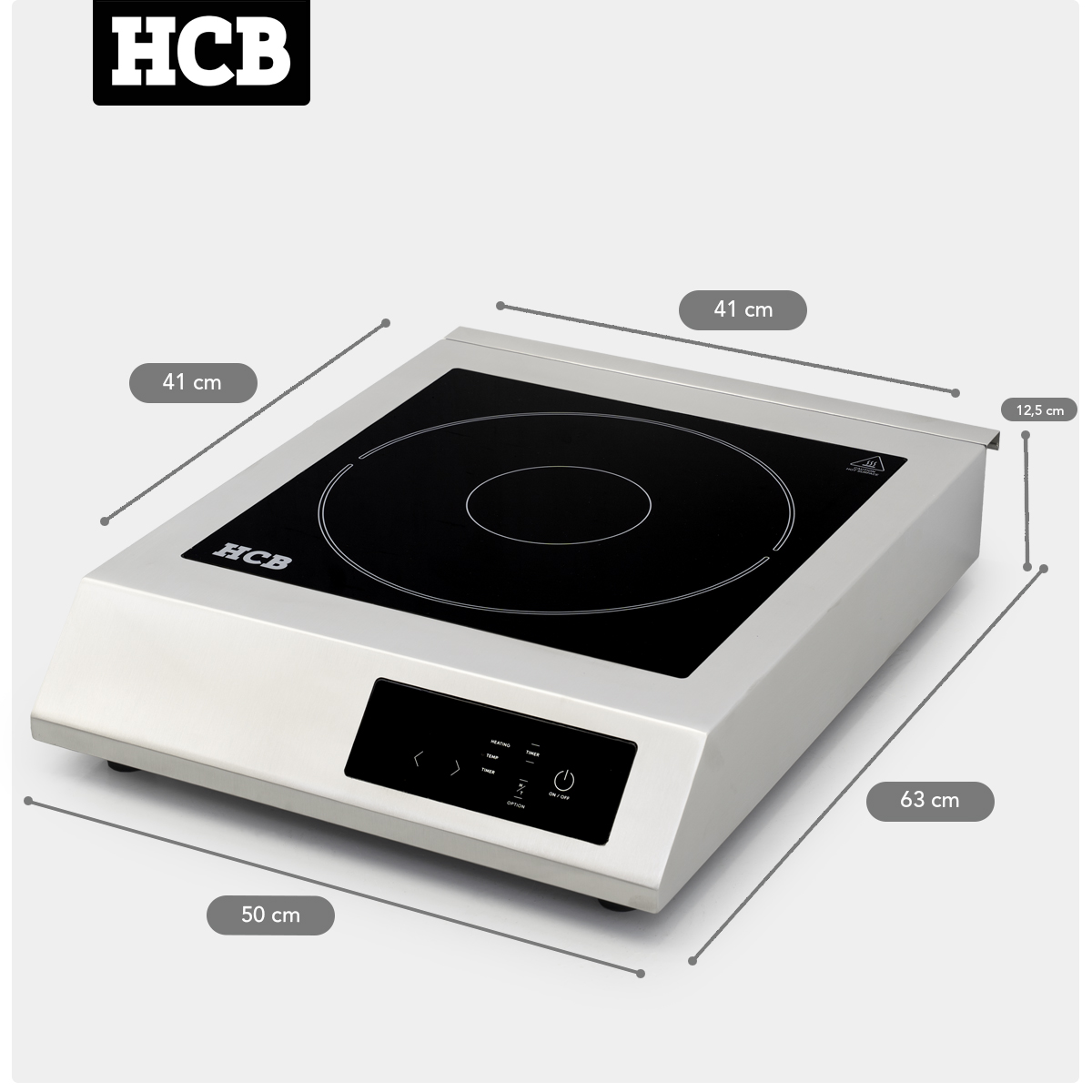 HCB Induktionskochfeld – 3,5 kW – Edelstahl – 230 V
