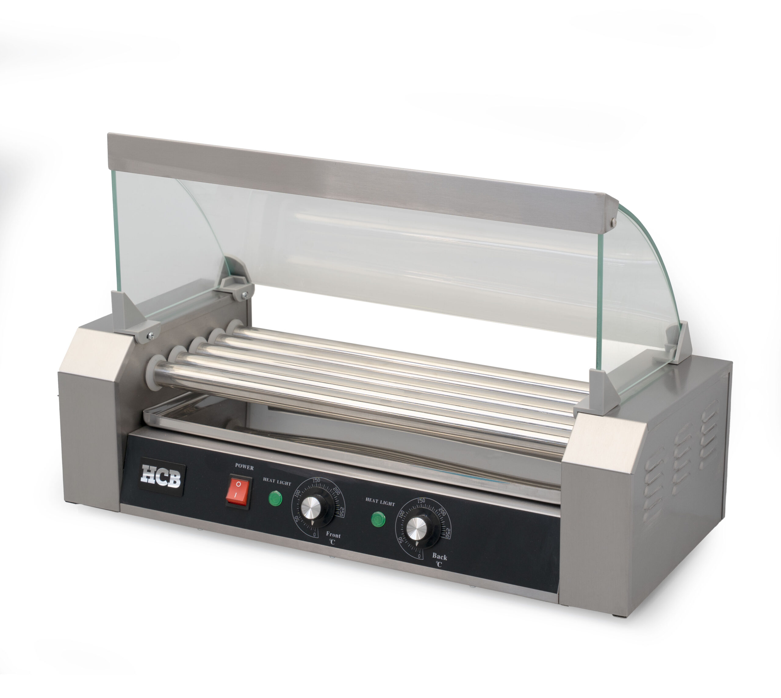 HCB Wurstgrill – Hotdog-Roller – 5 Rollen – Edelstahl – 230 V