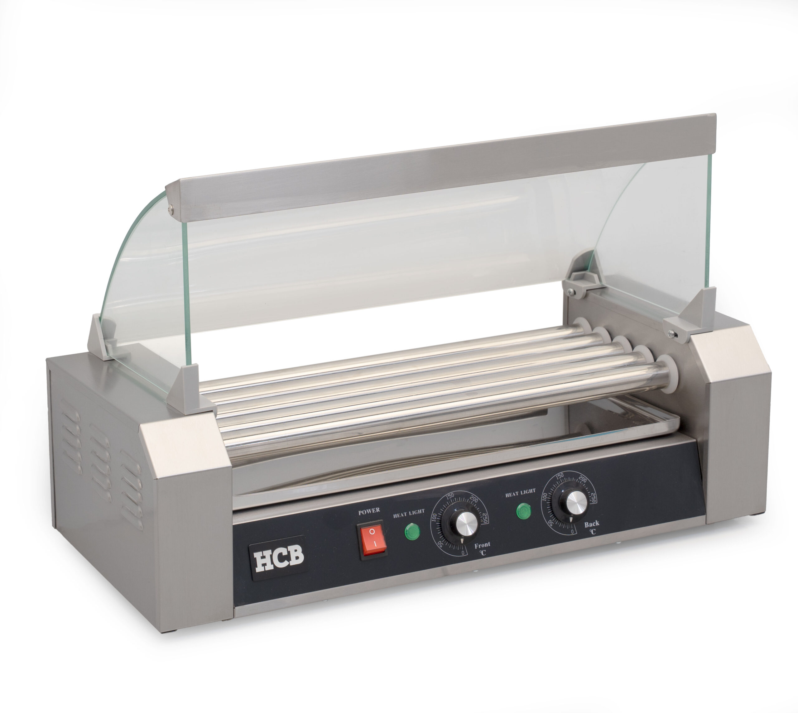 HCB Wurstgrill – Hotdog-Roller – 5 Rollen – Edelstahl – 230 V