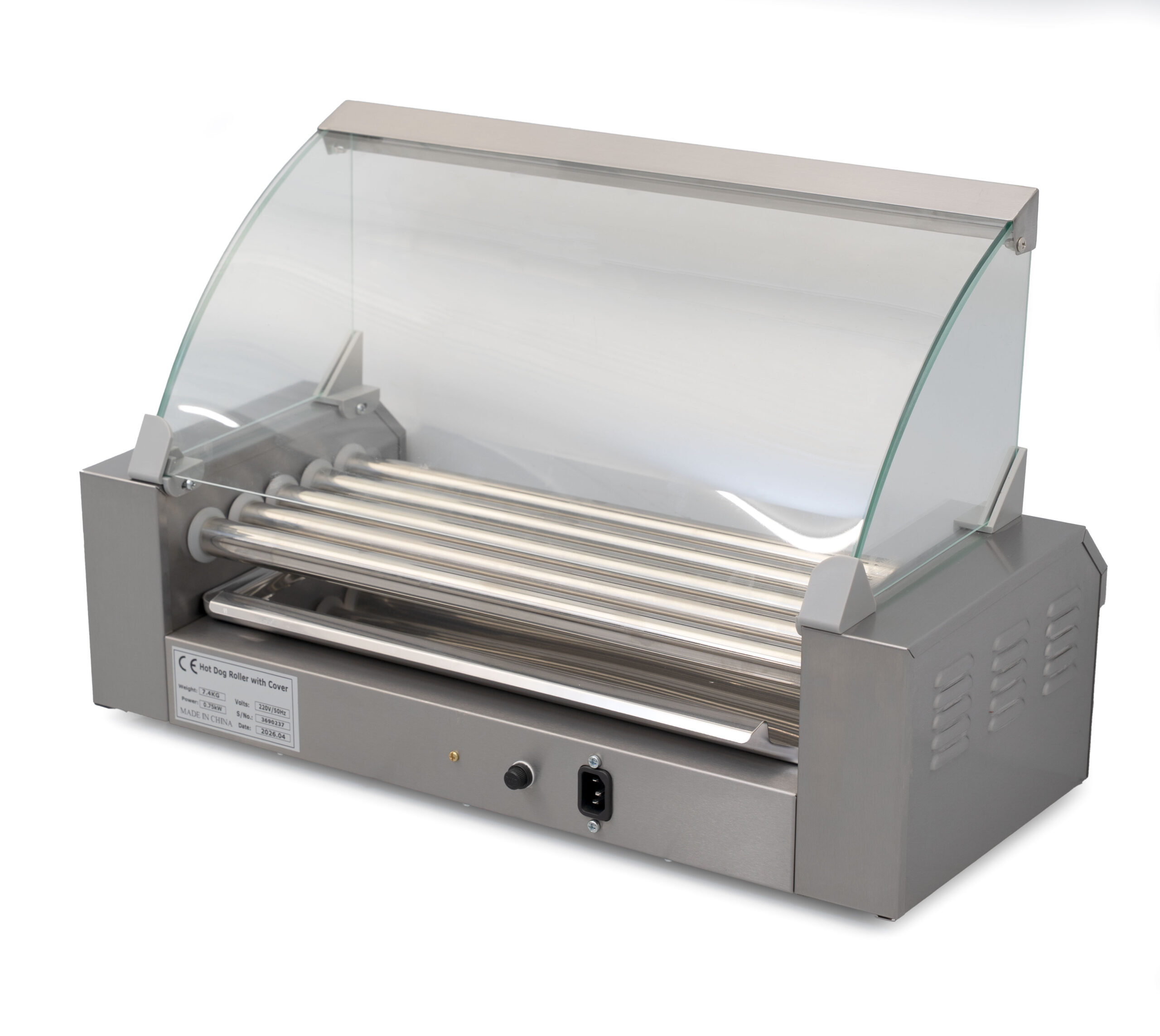 HCB Wurstgrill – Hotdog-Roller – 5 Rollen – Edelstahl – 230 V
